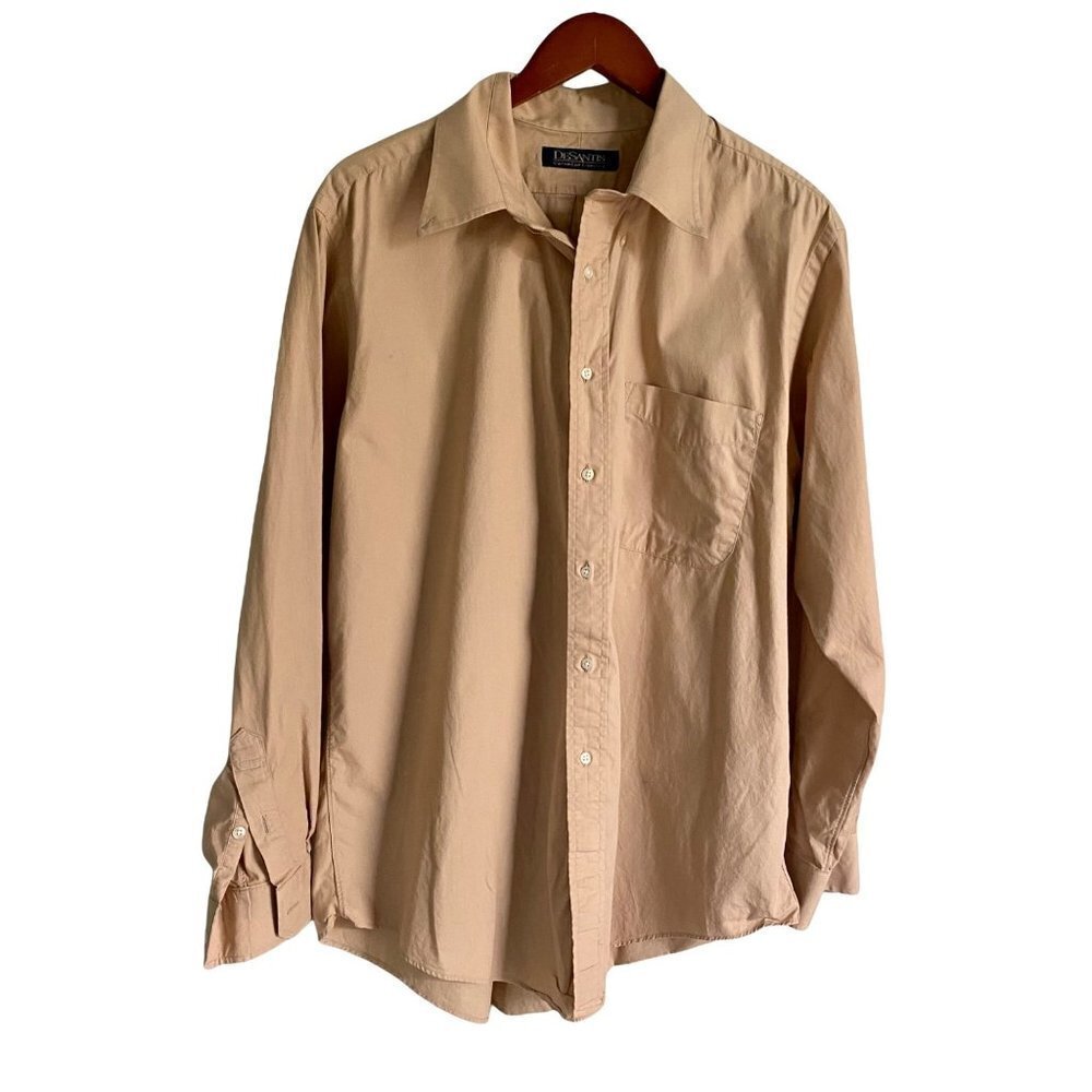 DeSantis Long Sleeve Button Down Cotton Mens Shirt